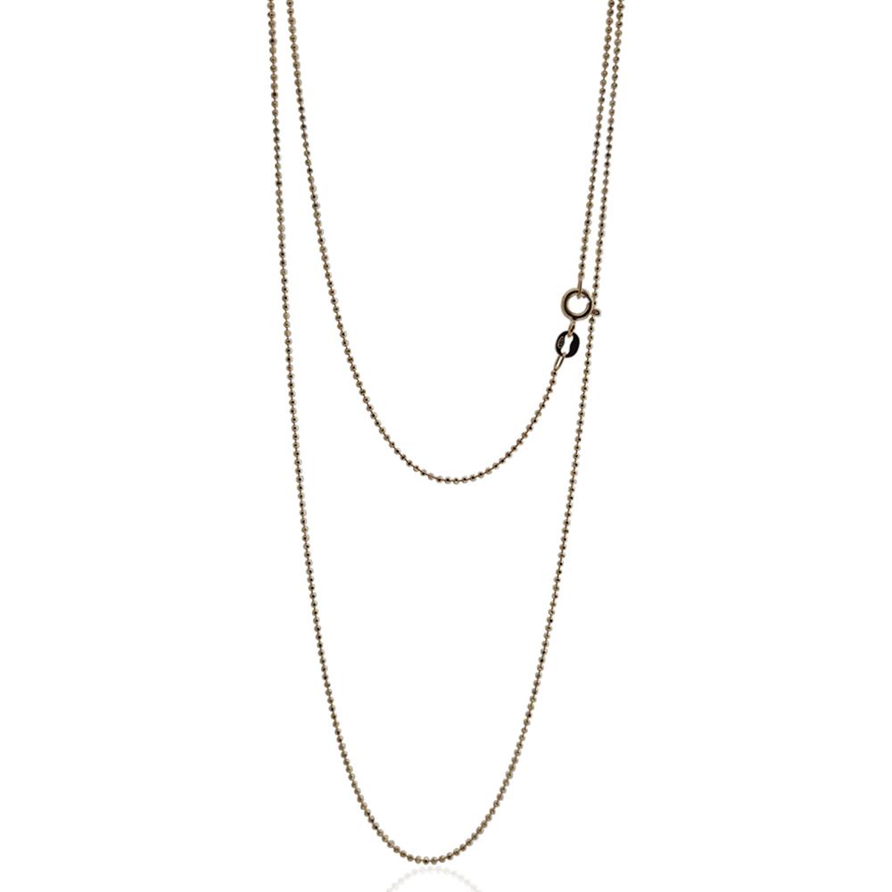 Collana catena pallina faccettata mm 1,2 in argento 925 dorato cm 70