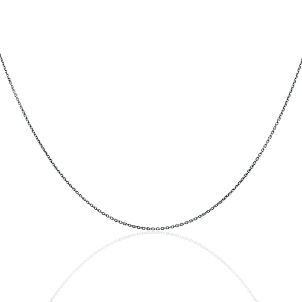 Collana catena rolo' mm 1,2 in argento 925 bianco cm 45