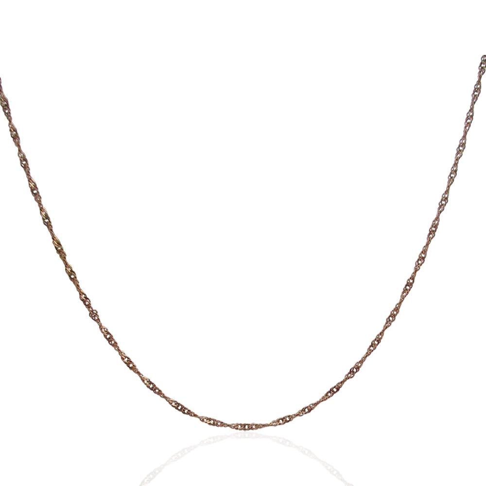 Collana catena singapore cm 45 in argento 925 placcato oro rosa