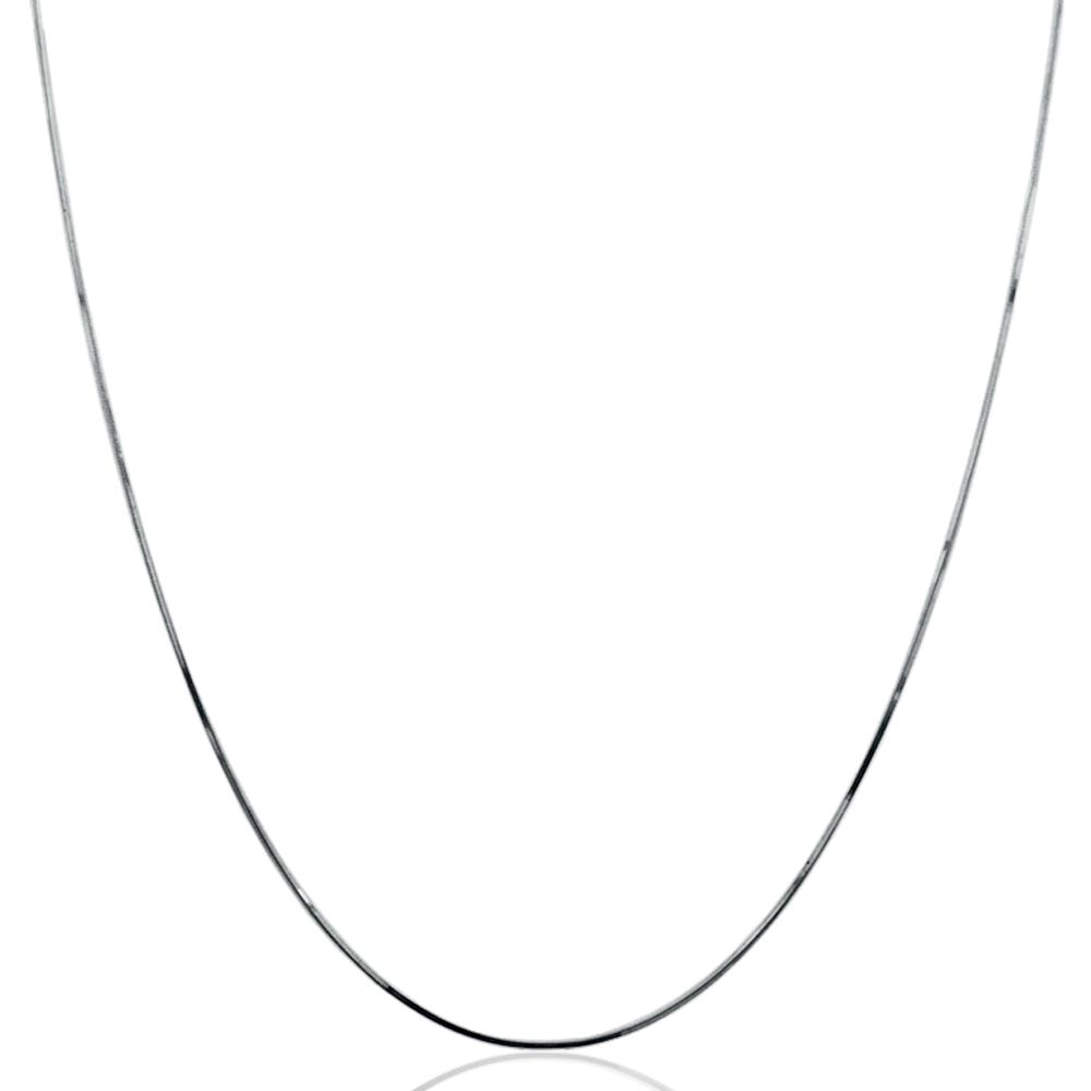Collana catenina filo di luce mm 0,8 in argento 925 rodiato