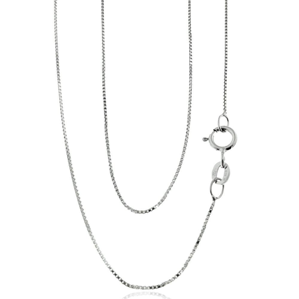 Collana catenina unisex veneziana cm 40 in oro bianco 18 carati