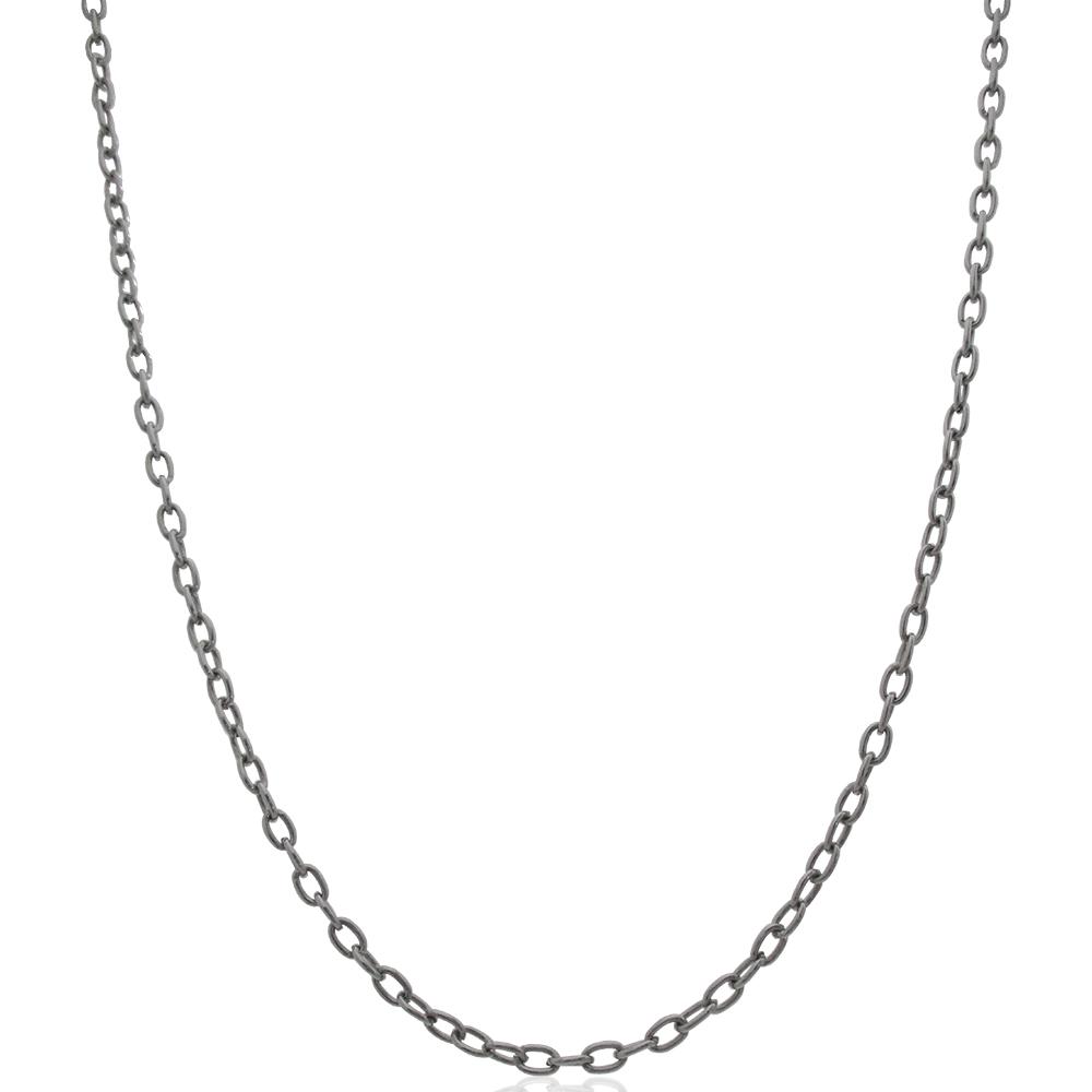 Collana in acciaio anallergico cm 50 con maglia a catena rolo' ovale mm 6x4