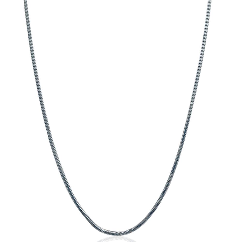 Collana girocollo snake mm 2 in argento 925 rodiato cm 44