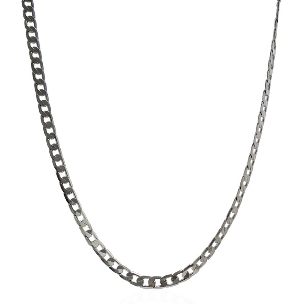 Collana grumetta schiacciata mm 9x5x1 in acciaio lucido cm 50