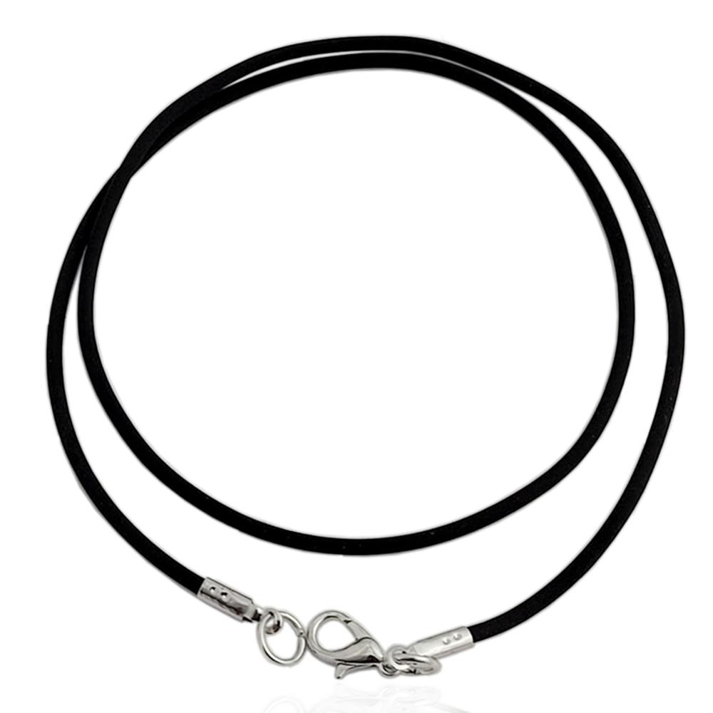 Girocollo unisex in caucciù misura regolabile con chiusura in acciaio spessore mm 2