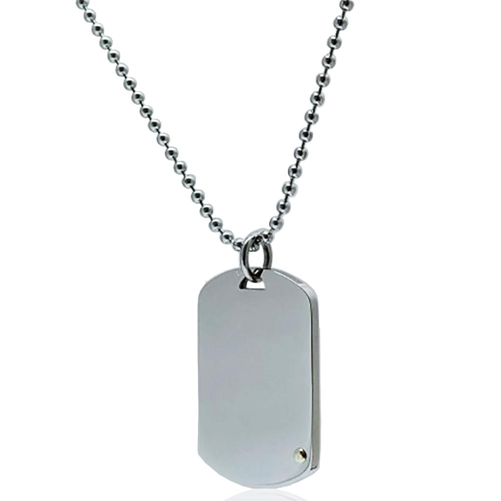 Collana marines cm 60 a pallina con targa mm 40x25 in acciaio e oro - personalizzabile -