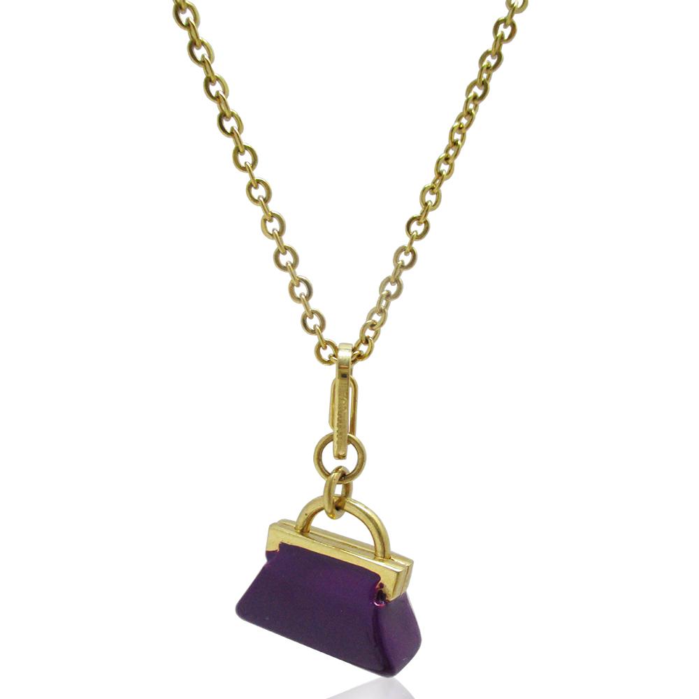 Collana morellato a maglia rolo' happy charms borsa s0k34 in pvd oro, smalto