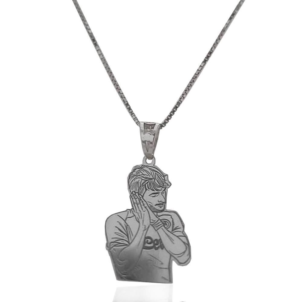 Collana napoli kvaratskhelia mm 25x18 in argento 925 rodiato