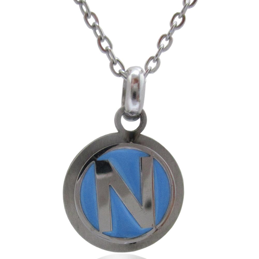 Collana napoli mm 15 in acciaio anallergico a maglia rolo' cm 45-50 e smalto a fuoco