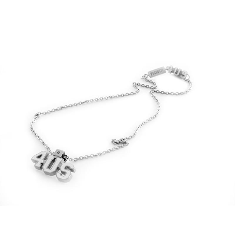 Collana paciotti rolo' schiacciata in acciaio con ciondolo 4us con diamante naturale ct 0,01