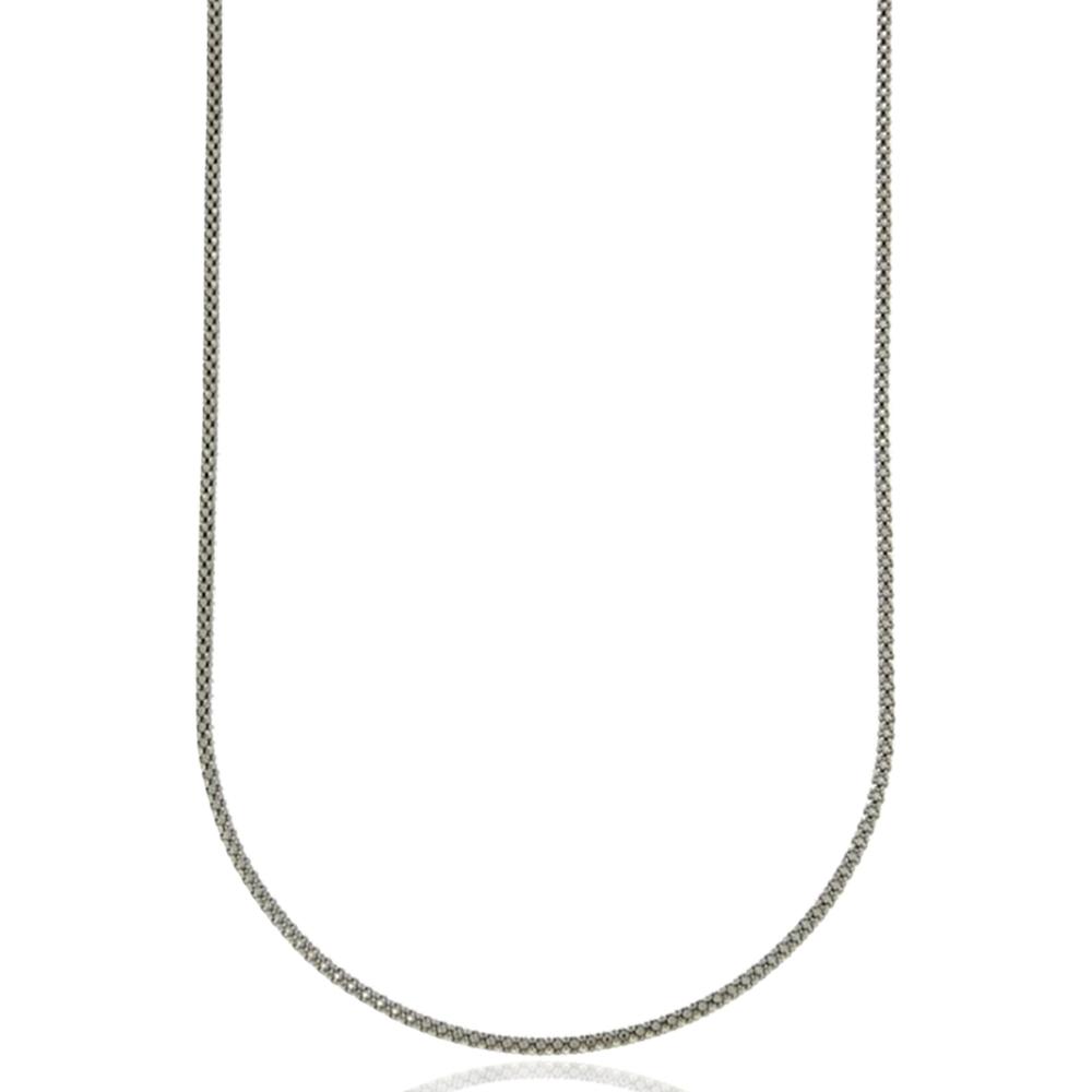 Collana pop-corn mm 1,8 in argento 925 platinato cm 80
