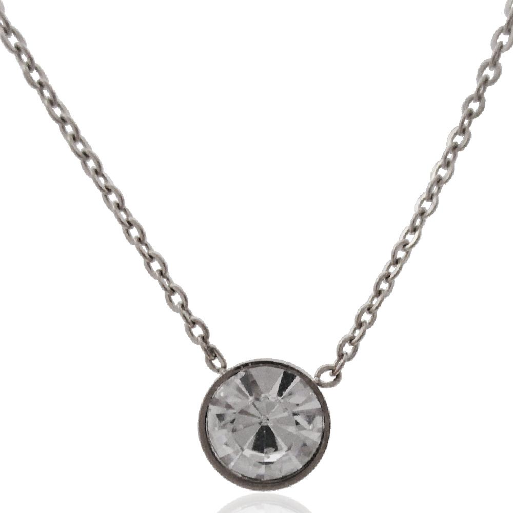 Collana rolo' cm 48-53 in acciaio anallergico lucido o ramato con punto luce da 7 mm