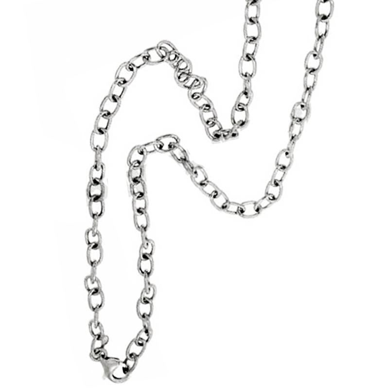 Collana girocollo unisex rolo' mm 4,5 in acciaio anallergico cm 50
