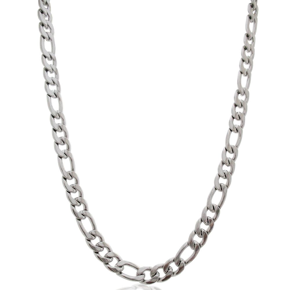 Collana uomo grumetta alternata mm 7 in acciaio inossidabile lucido cm 55