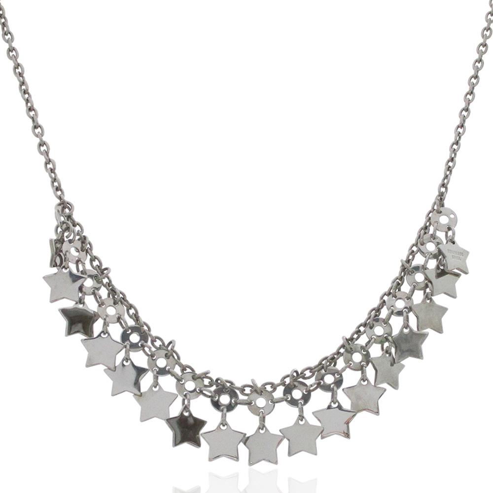 Collier donna rolo' cm 46 in acciaio anallergico con ciondoli pendenti stella