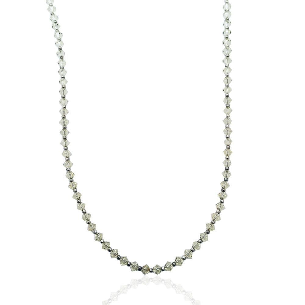 Collier con cristalli swarovski jonquil da 4 mm e inserti e chiusura in argento 925