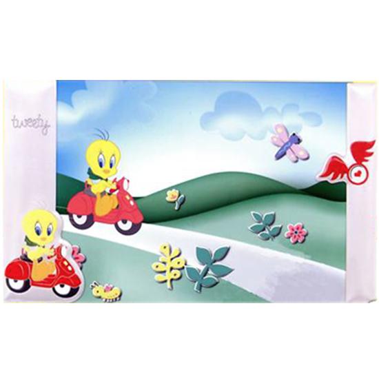 Cornice portafoto 15x20 a giorno tweety vespa in legno e argento satinato titolo 925 
