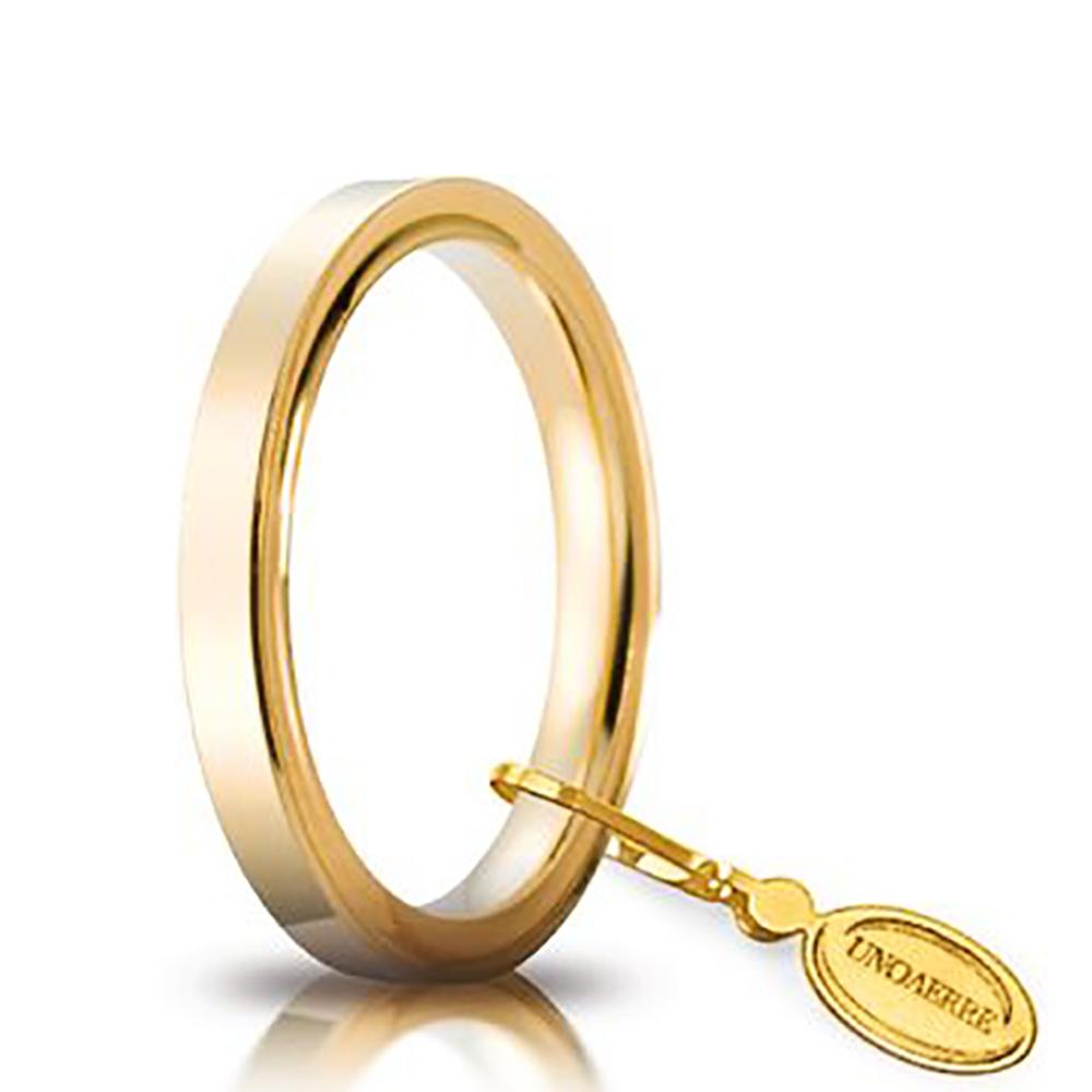 Fede nuziale cerchi di luce in oro giallo titolo 750 collezione unoaerre- incisione gratis - mm 2,5