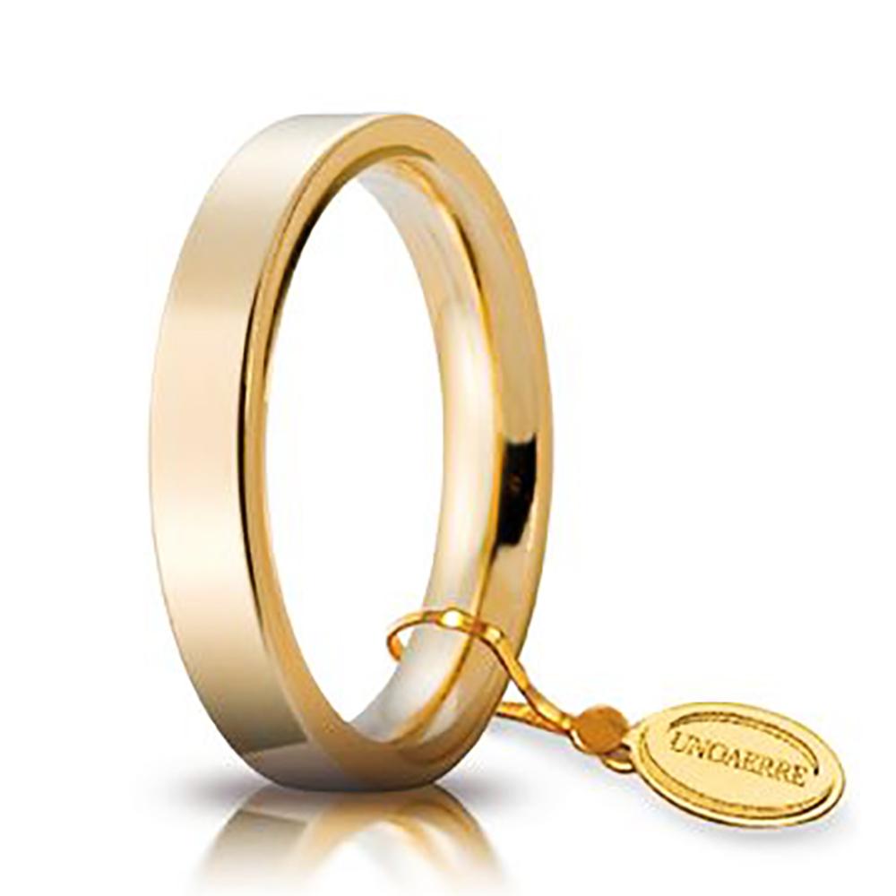 Fede nuziale cerchi di luce in oro giallo titolo 750 collezione unoaerre- incisione gratis - mm 3,5