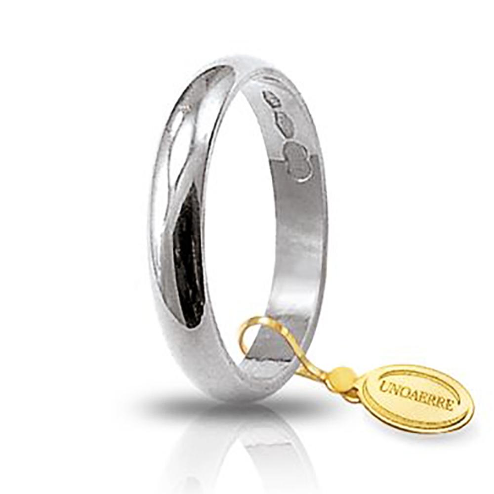Fede nuziale classica in oro bianco titolo 750 collezione unoaerre- incisione gratis - grammi 3