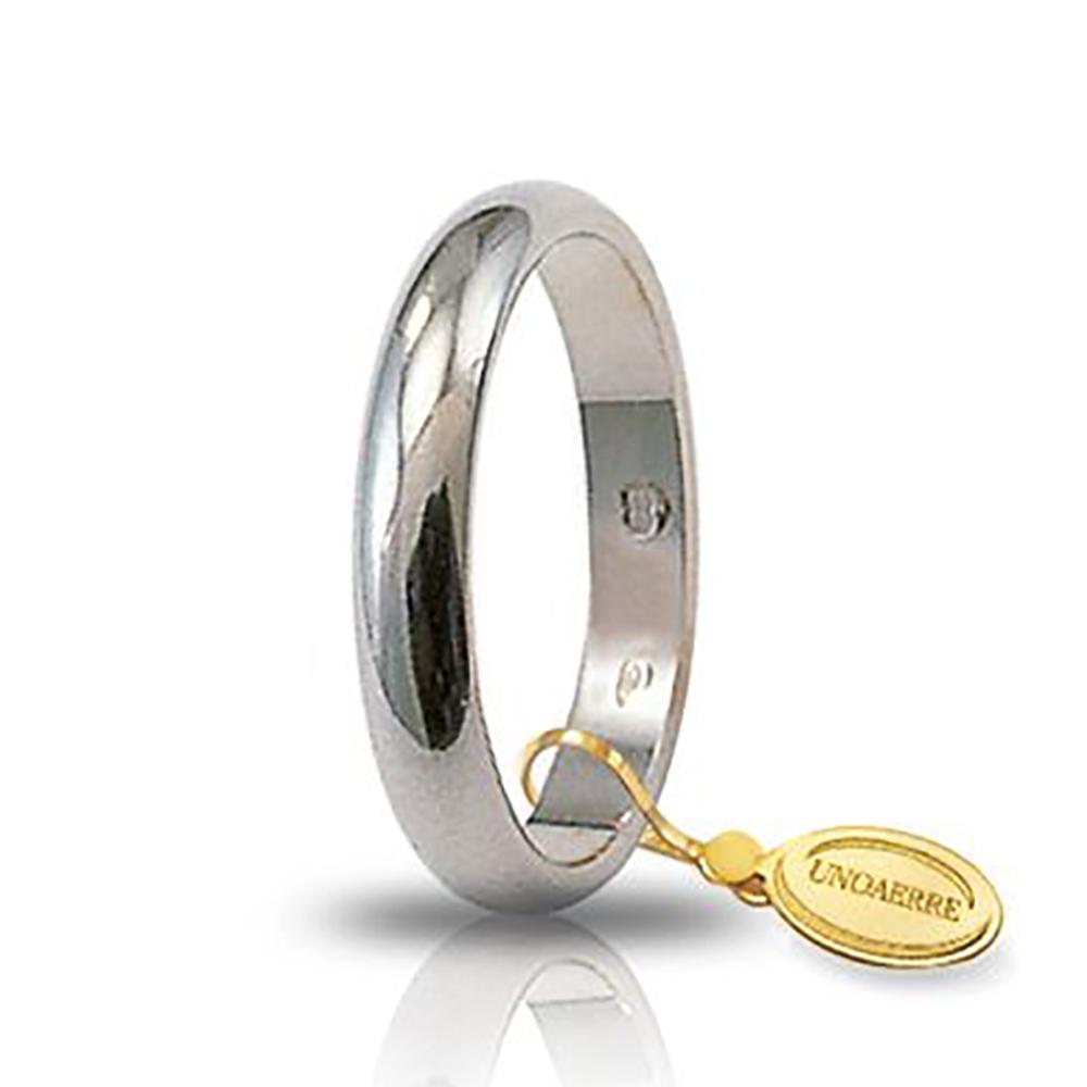 Fede nuziale classica in oro bianco titolo 750 collezione unoaerre- incisione gratis - grammi 4