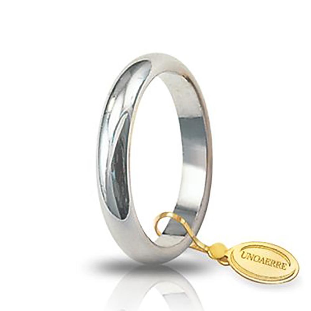 Fede nuziale classica in oro bianco titolo 750 collezione unoaerre- incisione gratis - grammi 5
