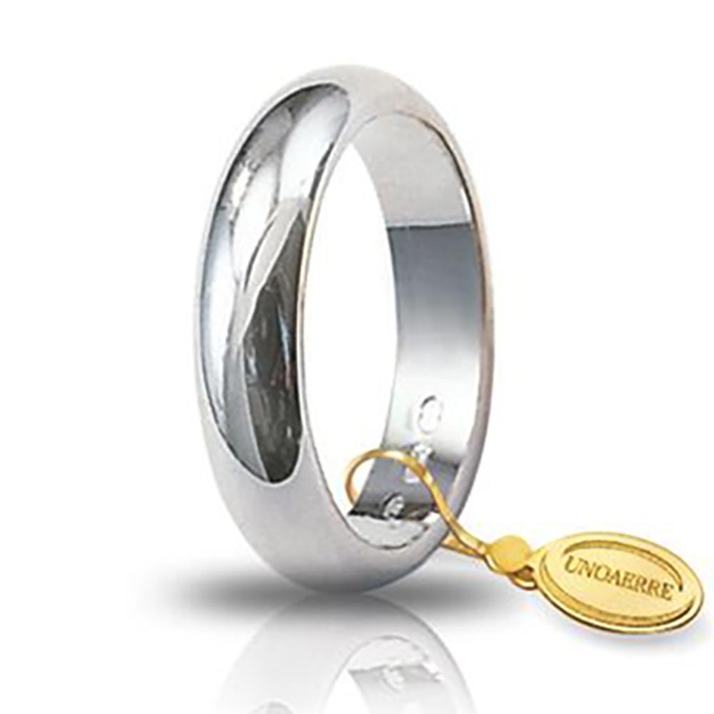 Fede nuziale classica in oro bianco titolo 750 collezione unoaerre- incisione gratis - grammi 7
