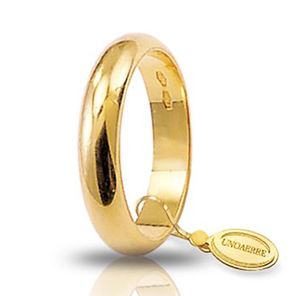Fede nuziale classica in oro giallo titolo 750 collezione unoaerre- incisione gratis - grammi 6