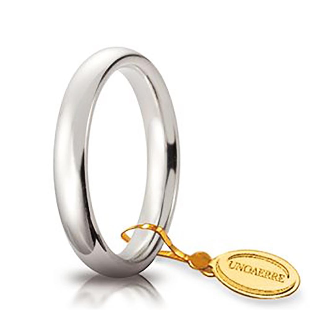 Fede nuziale comoda in oro bianco titolo 750 collezione unoaerre- incisione gratis - mm 3,5