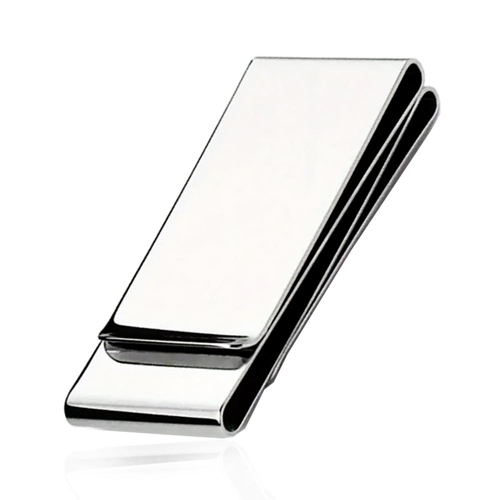 Fermasoldi doppio mm 60x26x11 in acciaio lucido da personalizzare