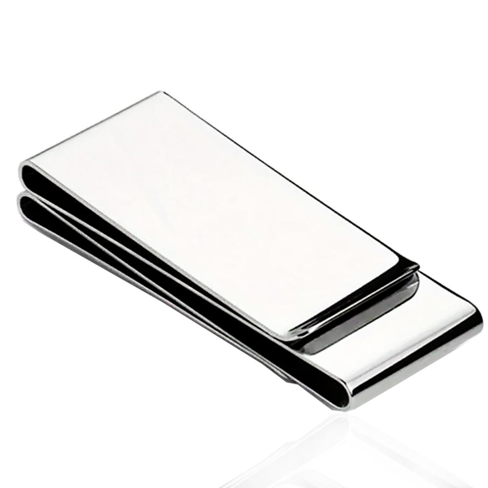 Fermasoldi doppio mm 60x26x11 in acciaio lucido da personalizzare