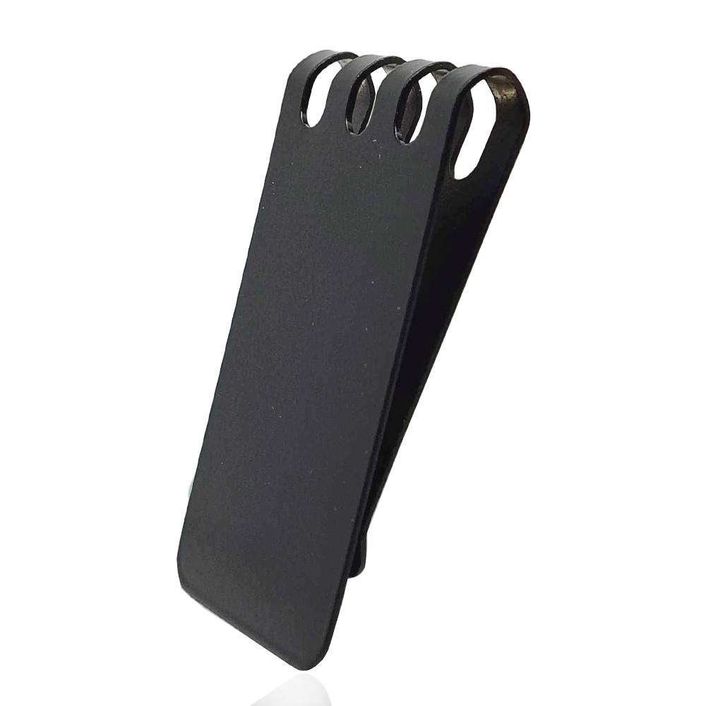 Fermasoldi in acciaio placcato rutenio mm 65x35 da personalizzare