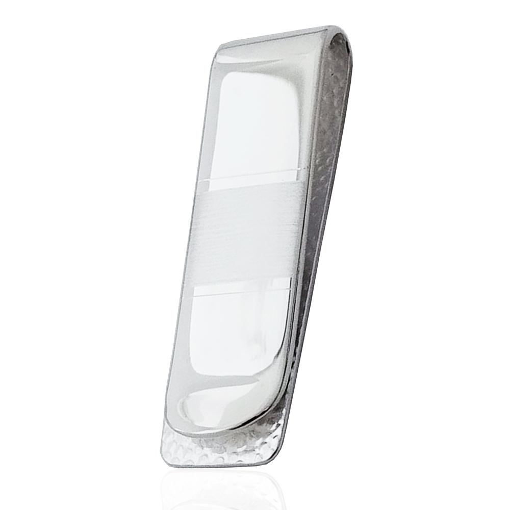 Fermasoldi liscio mm 52x15 con inserto satinato in argento massiccio titolo 925 da personalizzare