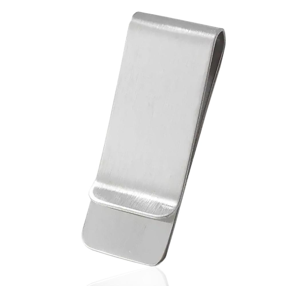Fermasoldi rettangolare in acciaio satinato mm 52x20 da personalizzare