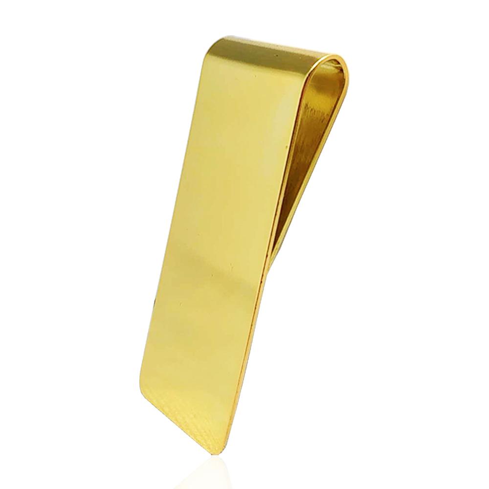 Fermasoldi in acciaio lucido dorato mm 55x26 da personalizzare