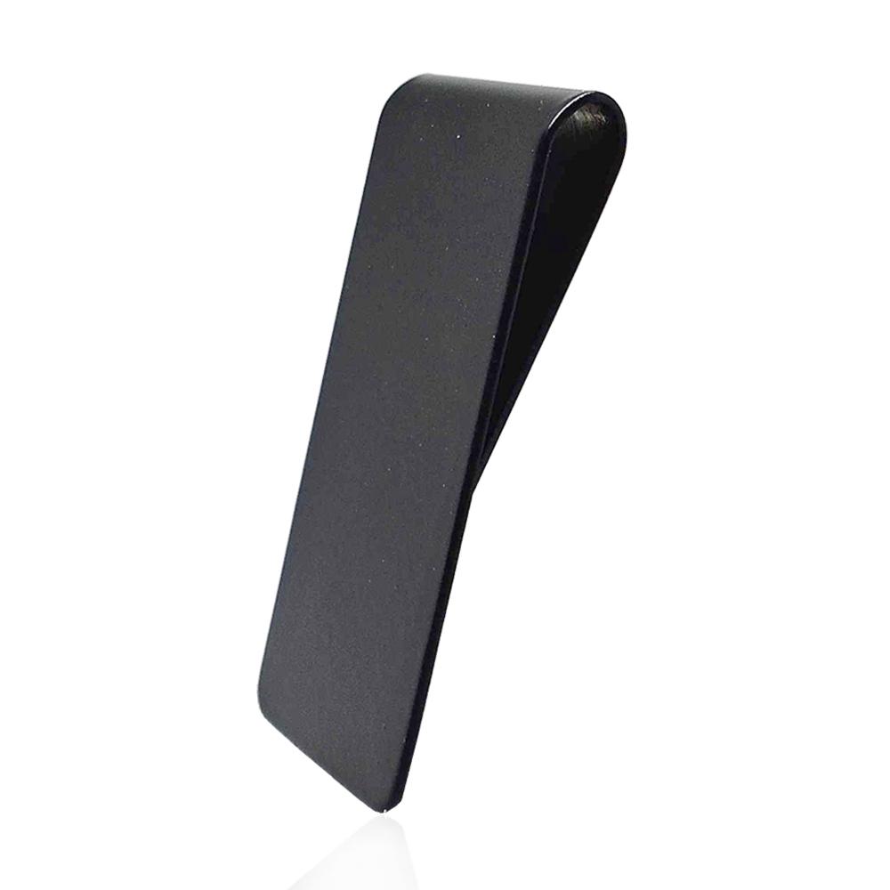Fermasoldi in acciaio satinato placcato rutenio mm 55x26 da personalizzare