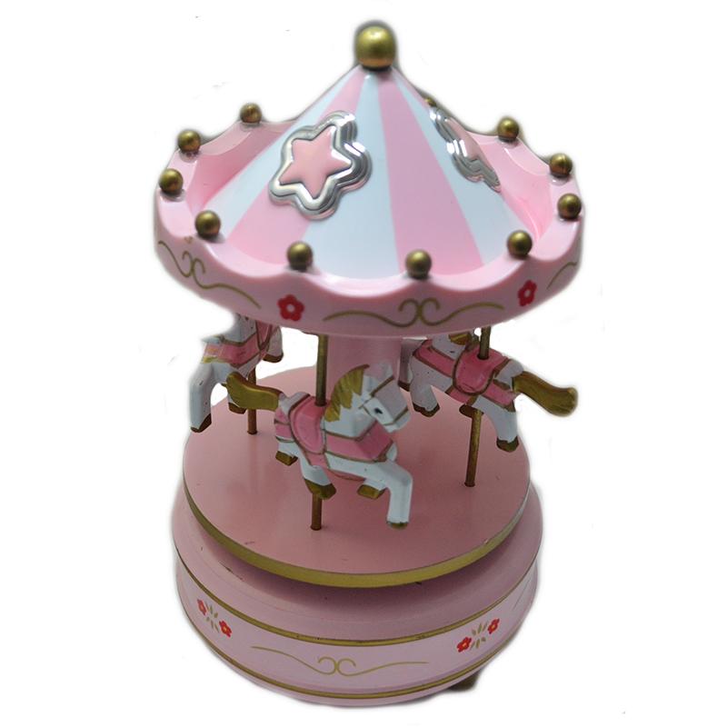 Accessori neonato giostrina carillon rosa con cavallini e stella