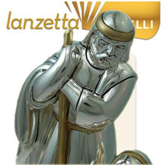 Statua natività in argento galvanico cm 18x10 con scena natalizia