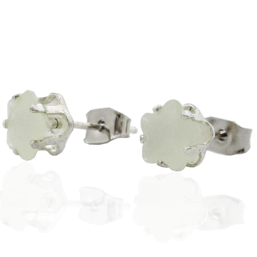 Orecchini a lobo per bambina stella colorata mm 6x6 acciaio anallergico