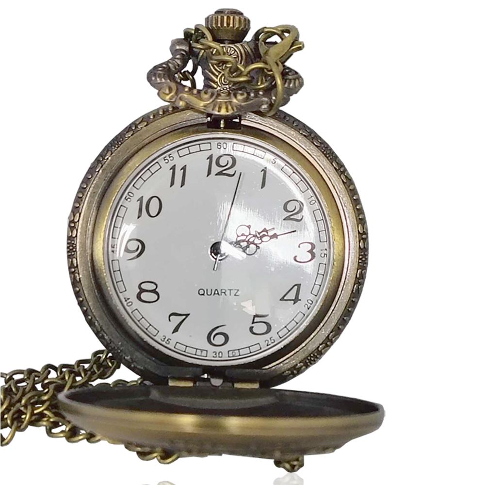 Orologio da tasca vintage celebrativo u.s.s. constitution mm 46 in lega di bronzo con catena
