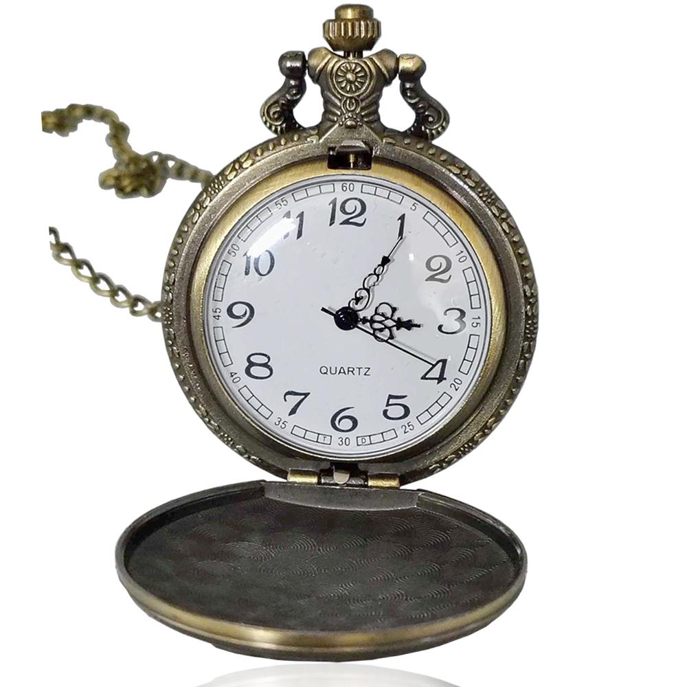 Orologio da tasca vintage carte da poker mm 46 in lega di bronzo con catena