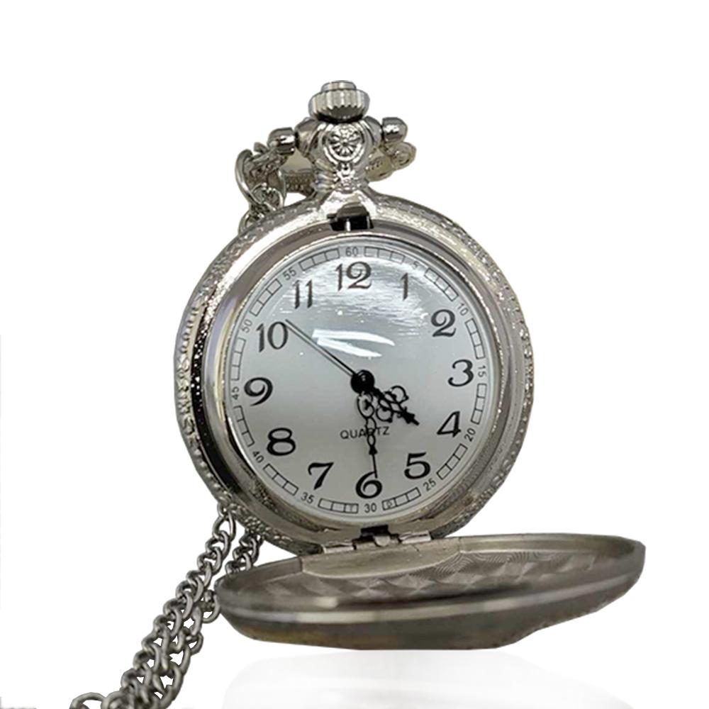 Orologio da tasca vintage mm 46 in lega di zinco con falce e martello dorato e con catena in acciaio