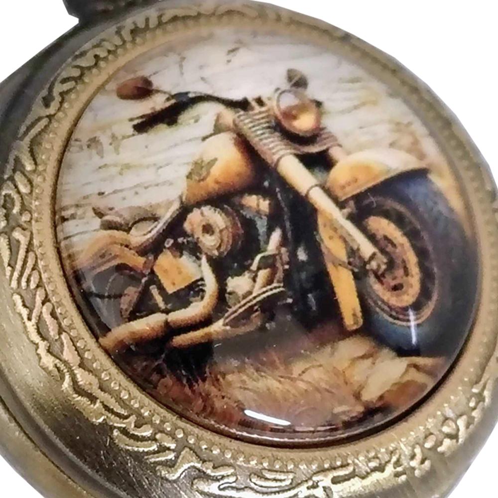 Orologio vintage moto mm 35 in lega di bronzo con catena