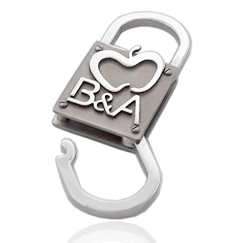 Portachiavi baci&abbracci in acciaio lucido satinato mod. jk7107 -personalizzabile-