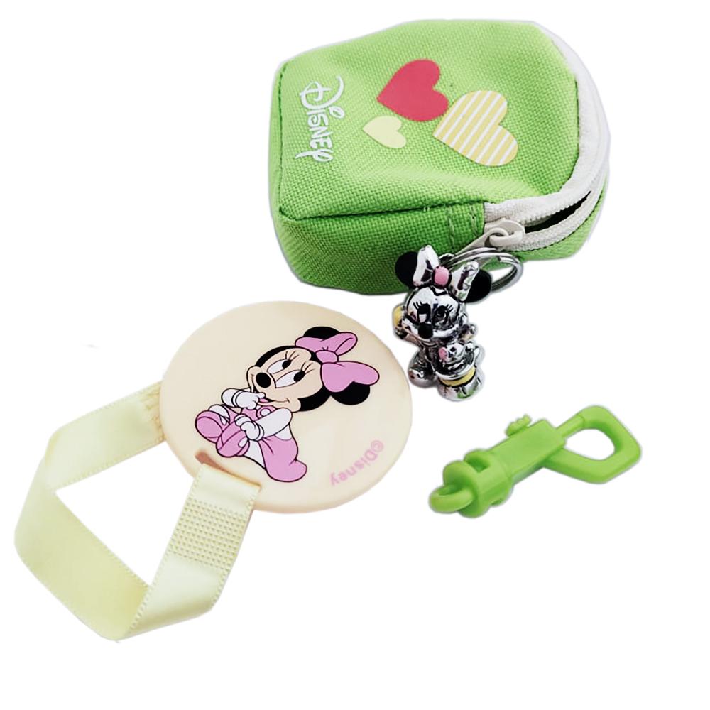 Set portaciuccio disney minnie zainetto con ciondolo argentato + clip+ pinza