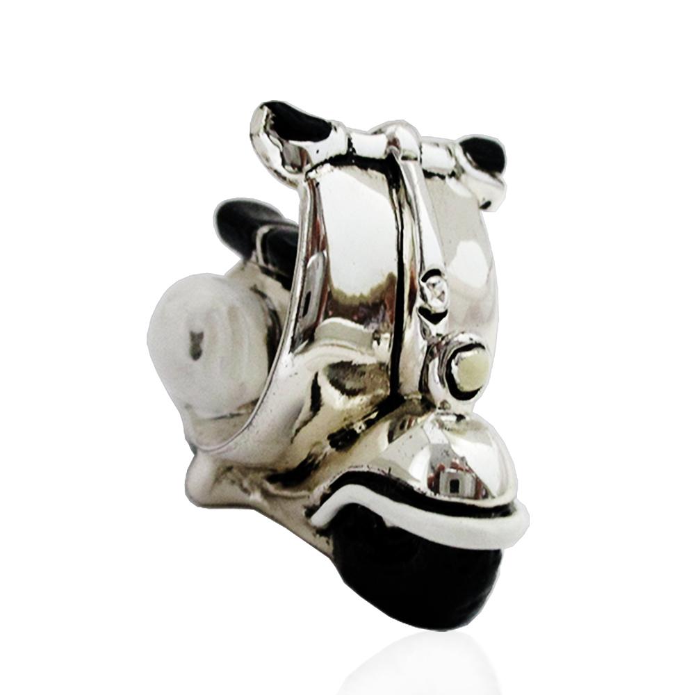 Modellino vespa cm 5x3 in argento galvanico smaltato a fuoco