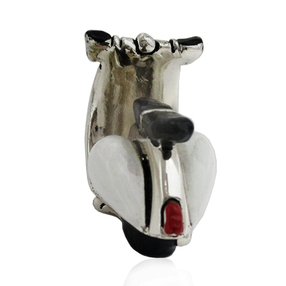 Modellino vespa cm 5x3 in argento galvanico smaltato a fuoco