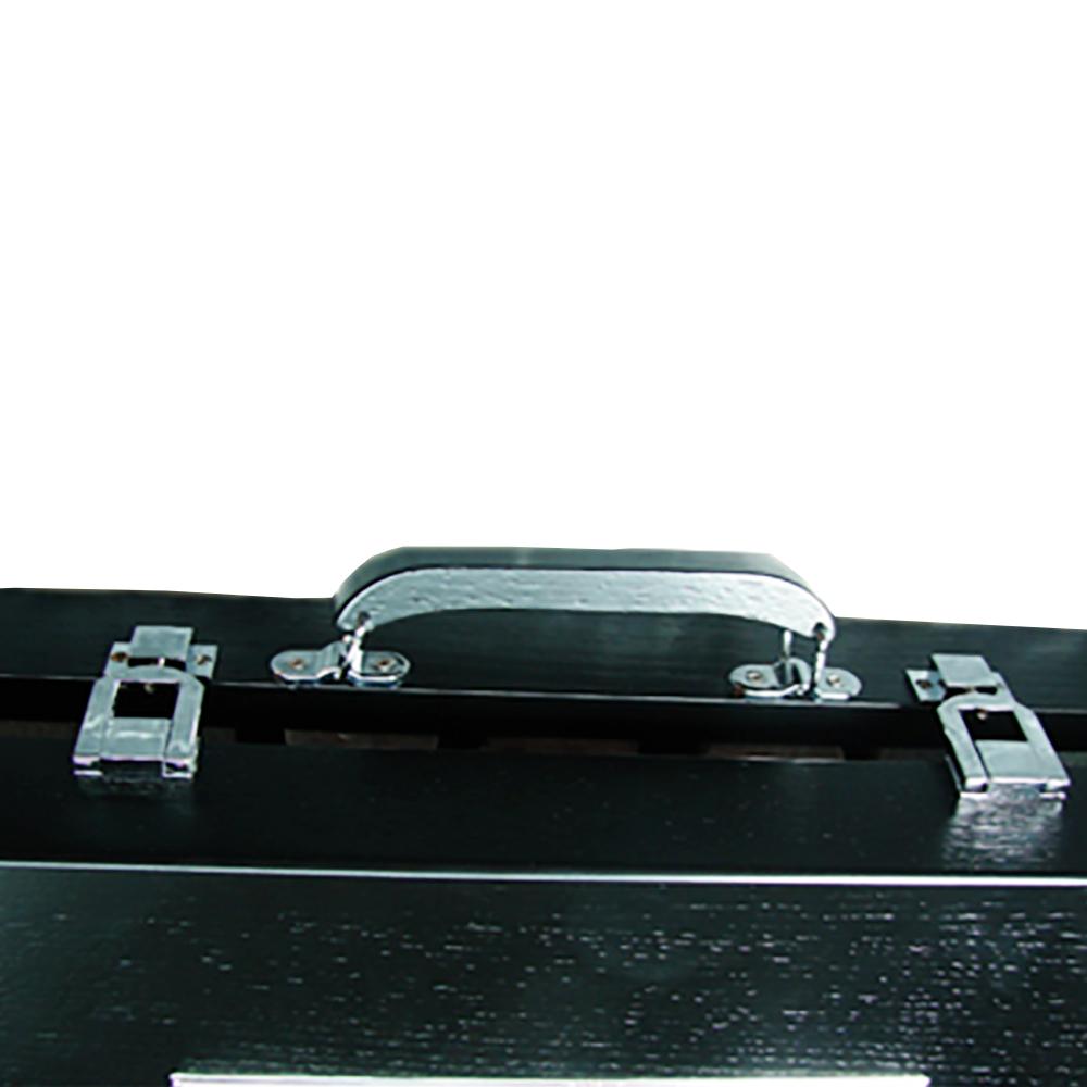 Valigia porta carte fiches e dadi in legno nero con borchia in argento 925