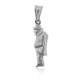Ciondolo accoppiato gobbo mm 23x7 in argento 925