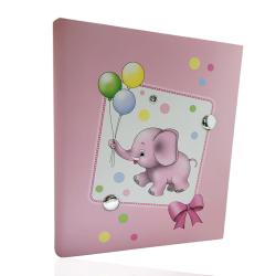 Album foto diario rosa elefantino 20x25 con applicazioni in argento 